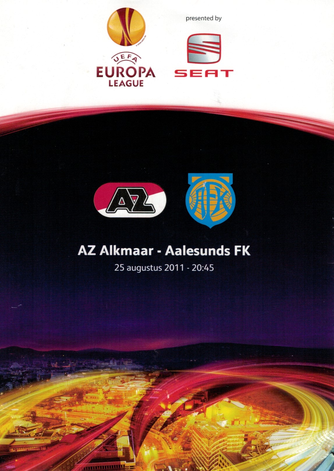 AZ Programma 25-aug-2011 Aalesunds FK thuis